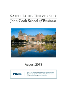 John Cook School of Business Sharing Information on Progress