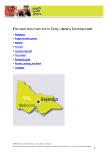 Focused Improvement in Early Literacy Development