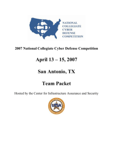 Team Prep Guide - National Collegiate Cyber Defense Competition