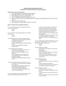 Othello Study Guide Questions Act V 2012