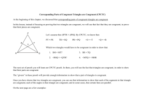 Corresponding Parts of Congruent Triangles are Congruent (CPCTC)