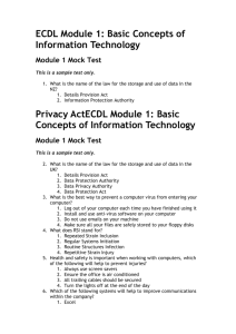 Privacy ActECDL Module 1: Basic Concepts of Information Technology