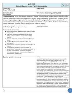 UNIT PLAN Guide to Support Lesson Plan Implementation Title of