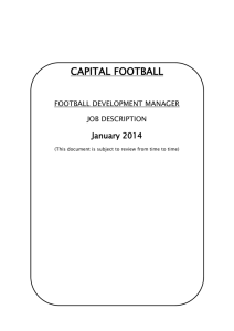 CAPITAL FOOTBALL FOOTBALL DEVELOPMENT MANAGER JOB