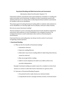 Functional Reading and Math Instruction and Assessment