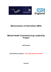 Memorandum of Information for the Leadership Programme
