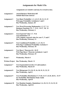 Assignments for Math 115a