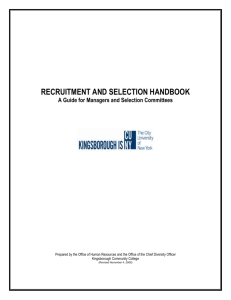KCC Recruitment Handbook - Kingsborough Community College