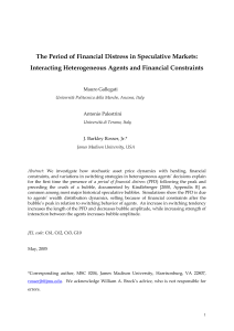 II. Bubbles, Crashes and Financial Distress - AI