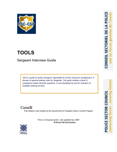 Sergeant Interview Guide TOOLS Sergeant Interview Guide This