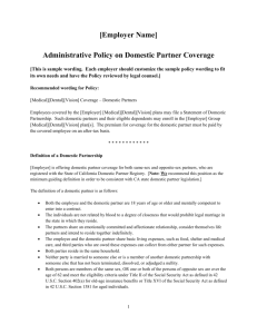 Sample Administrative Policy on Domestic Partners