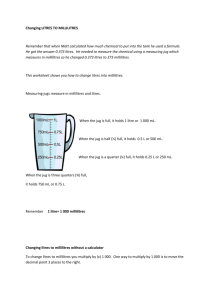 Changing LITRES TO MILLILITRES