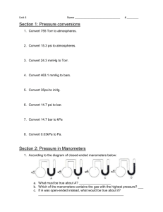 Section 1: Pressure conversions