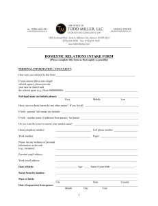 Intake Form - Law Office of Todd Miller, LLC