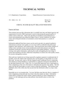 useful water quality related web sites