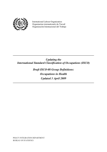 ISCO-08 Draft Definitions – Health - International Labour Organization