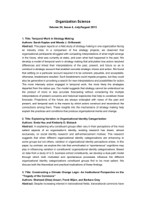 Organization Science Volume 24, Issue 4, July/August 2013 1. Title