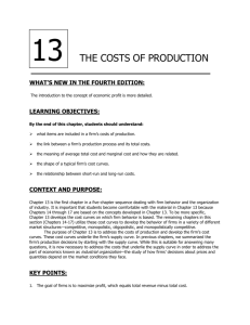 Chapter 13 The Costs of Production