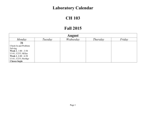 Laboratory Calendar
