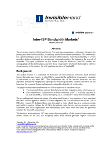 Inter- ISP Bandwidth Market - Invisible Hand External Web