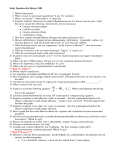 Study Questions for Biology 204L