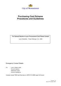 Overview of the Government Procurement Card