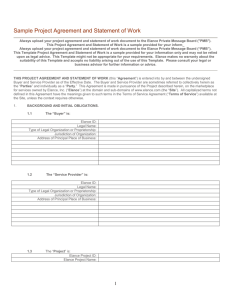 template project agreement and statement of work