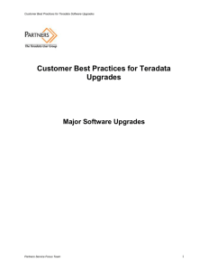 Customer Best Practices for Teradata Upgrades