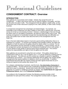 guide to a model consignment contract