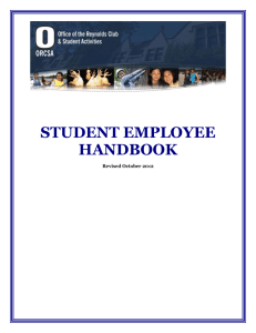 Student Staff Handbook - Center for Leadership and Involvement