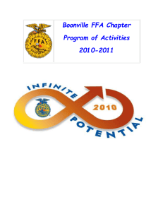 Boonville FFA Program of Actvities - Boonville R