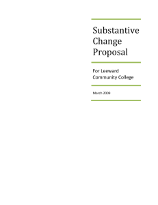 Substantive Change Proposal