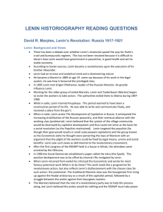 Lenin historiography reading questions