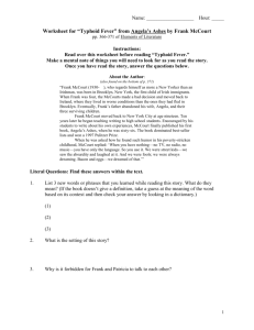 Instructions: Read over this worksheet before reading “Typhoid Fever