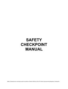 BUPA Safety Checkpoint Manual - Pennsylvania Traffic Safety