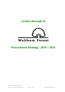 Procurement strategy - Waltham Forest Council