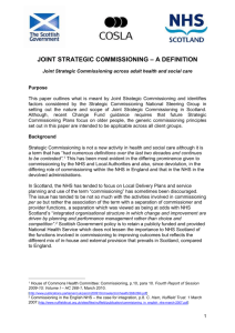 Joint Strategic Commissioning – A definition – June 2012