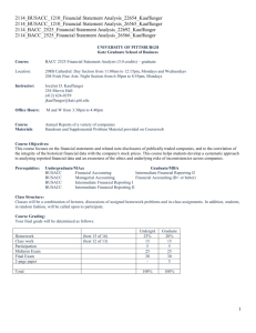 Syllabus - BACC 2525 - Financial Statement Analysis