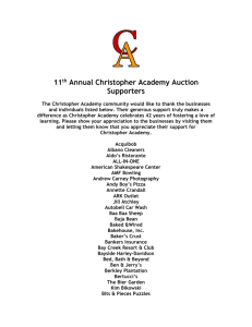 10th Annual Christopher Academy Auction Supporters