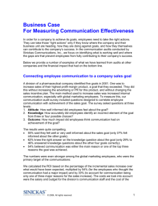 Business Case for Conducting a Communication Audit