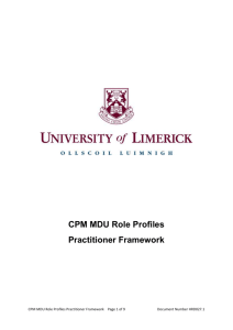 CPM MDU Role Profiles Practitioner Framework