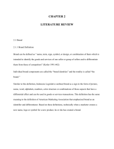CHAPTER 2 LITERATURE REVIEW 2.1 Brand 2.1.1 Brand