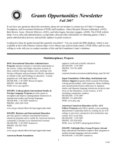 Grants Opportunities Newsletter Fall 2007 If you have any questions