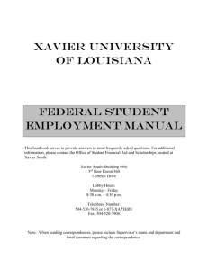 Work-Study Student Manual - Xavier University of Louisiana