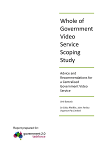 Whole of Government Video Service Scoping Study