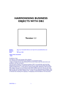 BO DB2 Harmony - Sustainable Software Ltd