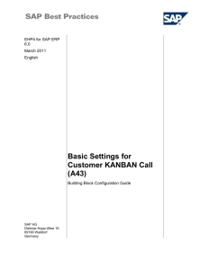 Basic Settings for Customer KANBAN Call