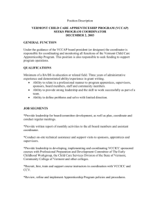 Position Description - Vermont Child Care Industry & Careers Council