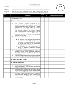 CONTINGENCIES LIABILITIES