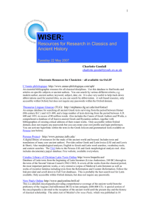 PAGE ?1? ? Electronic Resources for Classicists